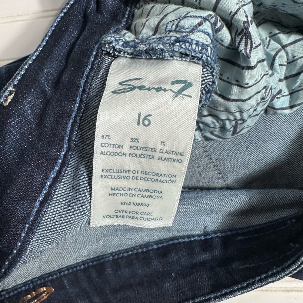 Seven7 straight leg raw hem fashion jeans women’s 16 - Picture 9 of 11